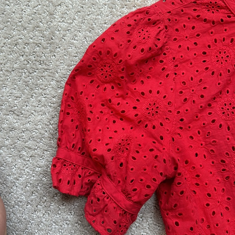Madewell Red Eyelet Top - Picture 4 of 4